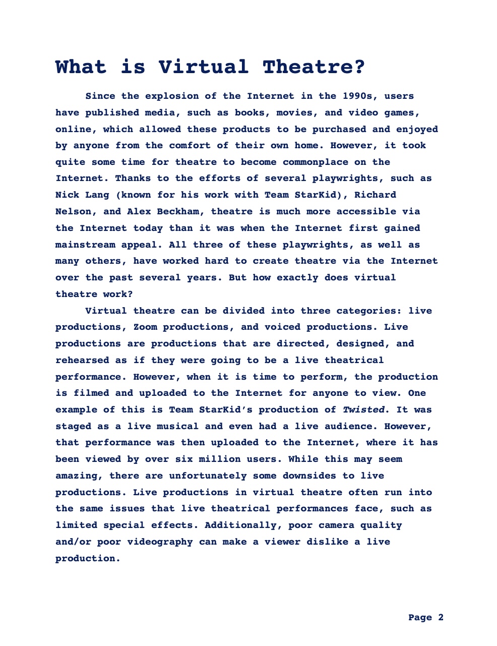 Dramaturg Packet Sample 1